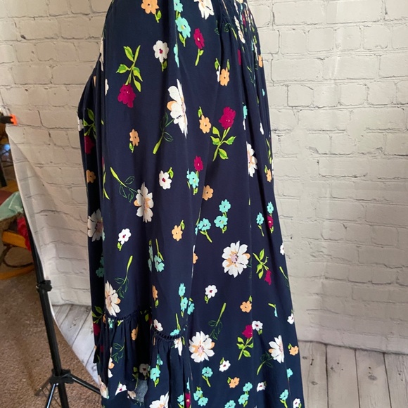 LADIES  WOMEN'S  Plus size 1X 16W/18W blue floral blouse top - Picture 5 of 7